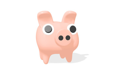 piggy bank on white background with copy space for text