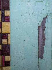 Geometric colored tile concrete wall background Vintage Ceramic