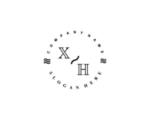 Initial XH vintage logo template