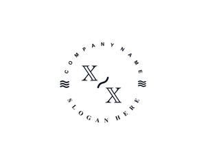 Initial XX vintage logo template