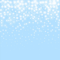 Naklejka na ściany i meble Snowflakes background. Attractive winter silver snowflake overlay template.