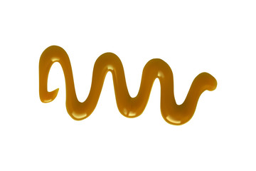 A zigzag line of mustard.