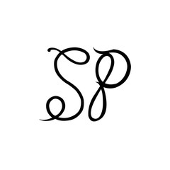 letter SP initial design logo business vector