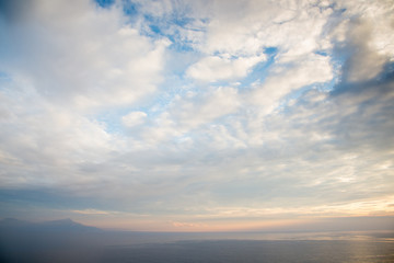 Fototapeta na wymiar Clouds in the sky over Timor Leste moutains