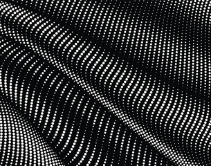 Naklejka na ściany i meble Digital image with a psychedelic stripes Wave design black and white. Optical art background. Texture with wavy, curves lines. Vector illustration