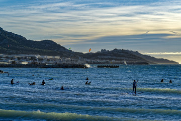 Obraz premium Surfers in action