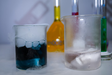 Laboratory set of chemistry tubes 