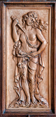 Panneau sculpté au château de Blois, France