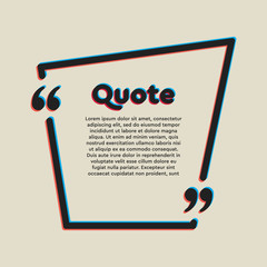 Vector template a creative quote bracket square