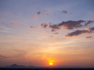 Beautiful sunset sky and clouds in the evening.