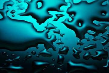 water droplets on turquoise background