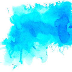 blue splashes watercolor. 