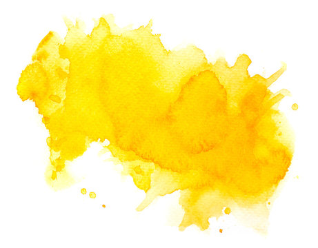 splash yellow on paper.abstract watercolor background.