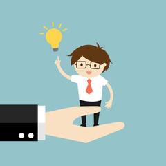 Business concept, businessman offers an idea to the boss. Vector illustration.