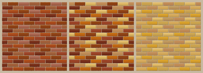 Brick Wall seamless vector set レンガのパターン