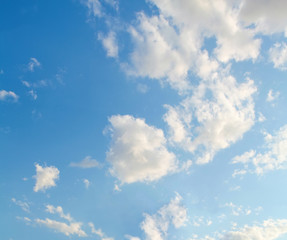 Blue sky clouds background. Beautiful landscape with clouds on sky