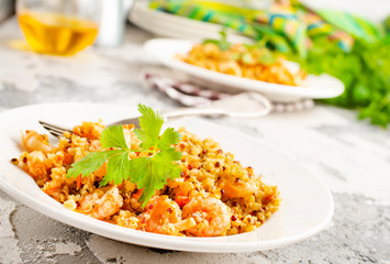 bulgur with shrimps
