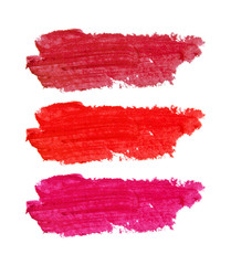 Color swatch smears of lipstick.