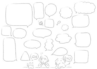 set of speech bubbles