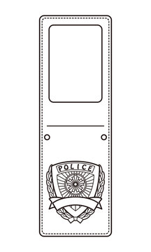 日本の警察IDのようなデザイン フォトフレーム テンプレート ベクターイラスト