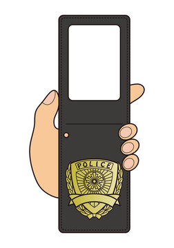 日本の警察IDのようなデザイン フォトフレーム テンプレート ベクターイラスト