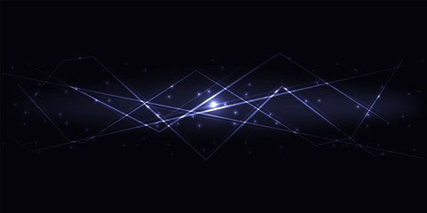 Dark abstract innovation technology background with violet translucent luminous lines and highlights. Vector illustration EPS10.