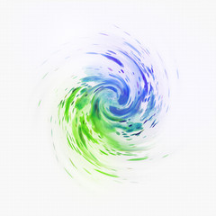 Beautiful whirlpool of colorful blue and green blots.