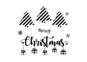 Christmas greeting card. Merry Christmas lettering,vector illustration. EPS10