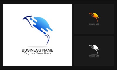 bird tech business concept design logo