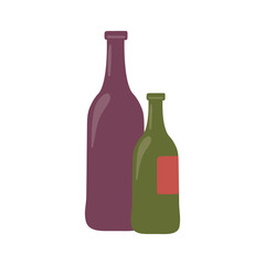 Isolated wine bottles vector design