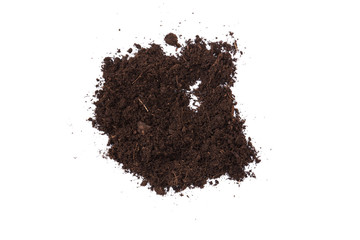 Patch of soil or mud isolated on white background