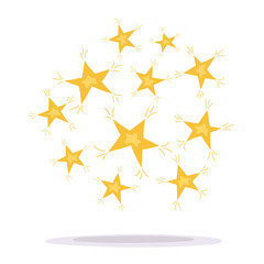 Cartoon vector illustration with stars. Christmas set.