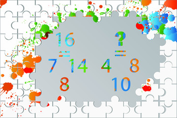 Counting games for kids and adults. Educational math game. Result. Riddle for the mind. Riddle with numbers. Vector