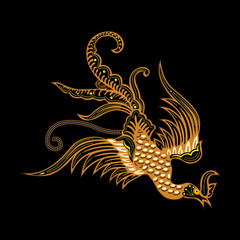 Batik Illustration of Birds From Indonesia. Simple and Elegant, Suitable For Use With Patterns, Fabric, Screen Printing, Cloth, Etc	