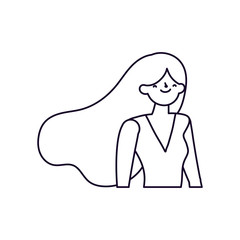 portrait young woman cartoon character