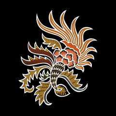 Batik Illustration of Birds From Indonesia. Simple and Elegant, Suitable For Use With Patterns, Fabric, Screen Printing, Cloth, Etc	