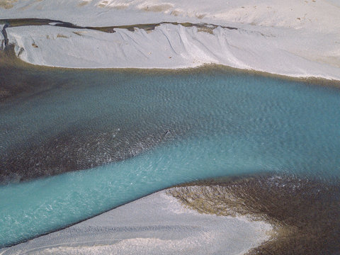 New Zealand river from above
