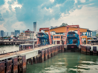 Naklejka premium Penang rapid ferry terminal, Malaysia.