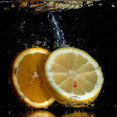 lemon and water splash