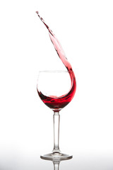 Red Wine on white background