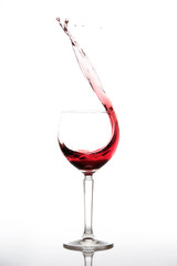 Red Wine on white background