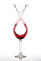 Red Wine on white background