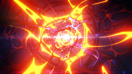 Abstract 3d illustration background. sci-fi futuristic tunnel traffic