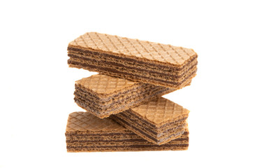 chocolate waffles isolated