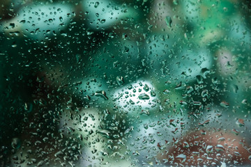 rain drops on window texture abstract background