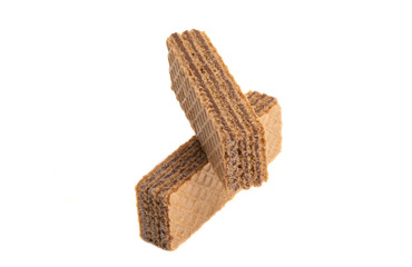 chocolate waffles isolated
