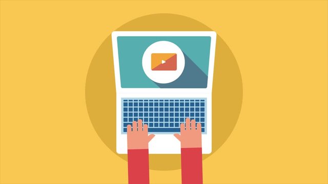 Marketing expert promoting content online, content marketing, social media post, blogging concept. 2d animation, video clip.