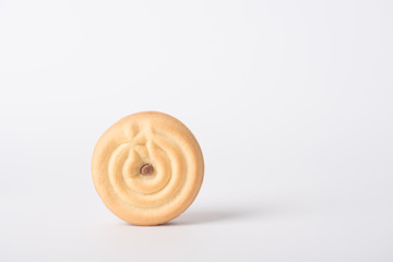 Butter cookies placed on a white background