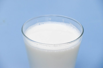 glass of milk with copy space