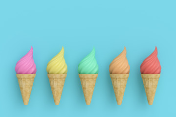 Ice cream cone. 3 d illustration.